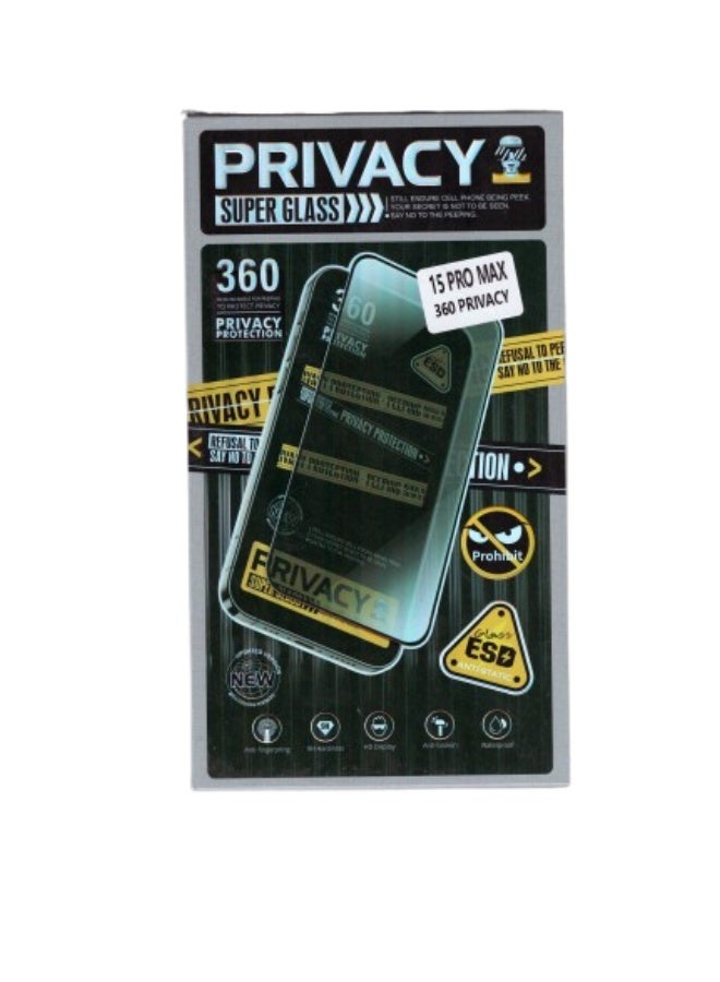 360-Degree Privacy Screen Protector - Complete Protection from Prying Eyes, Anti-Scratch, and Anti-Glare for iPhone 15 Pro Max - Image 2
