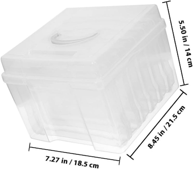 4x6 Inch Photo Storage Box Set of 6 Handle Multi-functional Photo Organizer Container for Postcards, Greeting Cards, Small Object Storage and Home Organization - Image 2