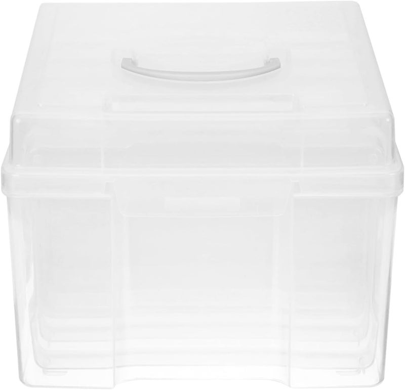 4x6 Inch Photo Storage Box Set of 6 Handle Multi-functional Photo Organizer Container for Postcards, Greeting Cards, Small Object Storage and Home Organization - Image 1