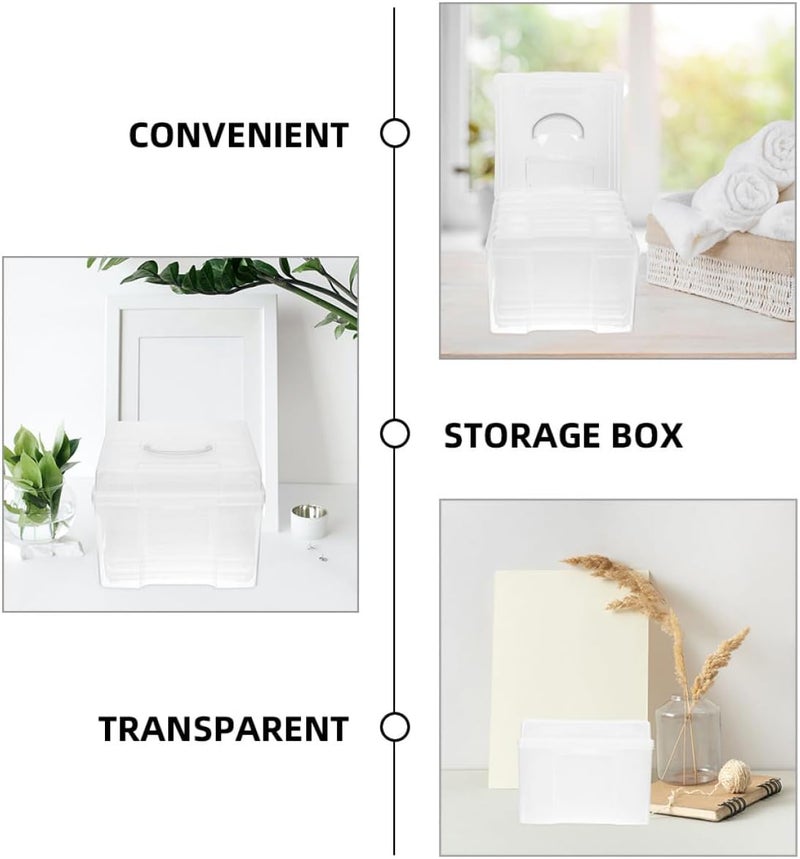 4x6 Inch Photo Storage Box Set of 6 Handle Multi-functional Photo Organizer Container for Postcards, Greeting Cards, Small Object Storage and Home Organization - Image 3