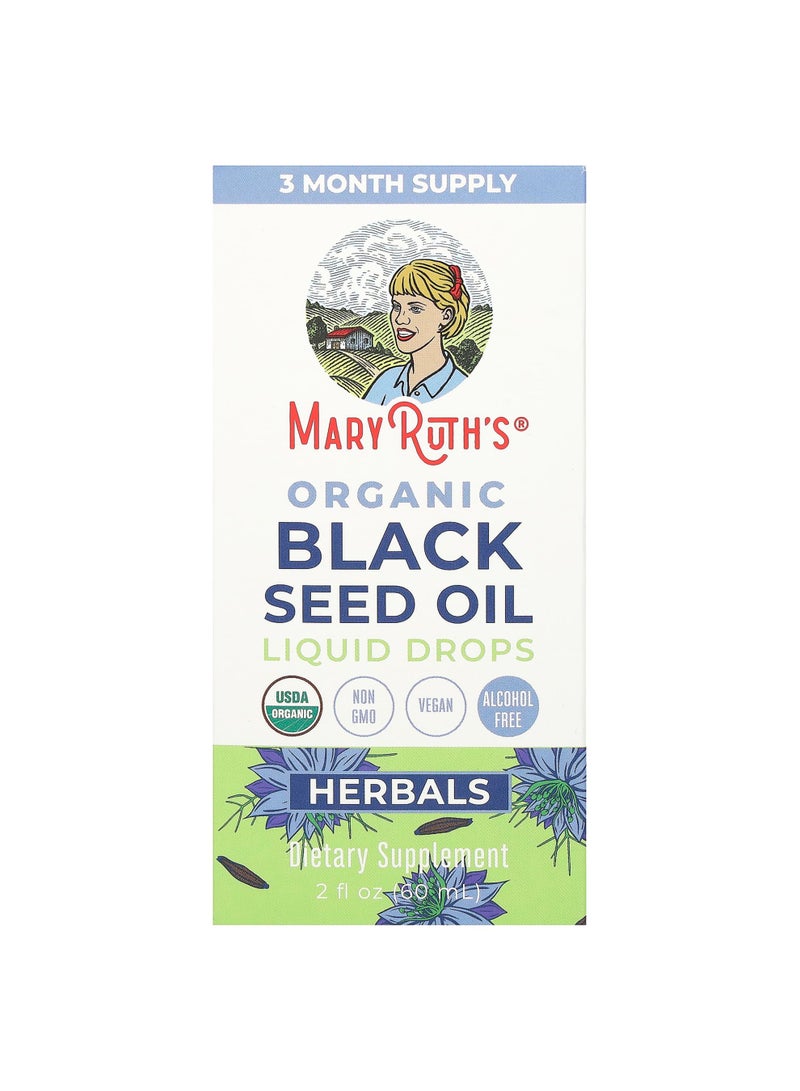 MaryRuth's Organic Black Seed Oil, Liquid Drops, 600 mg, 2 fl oz (60 ml)