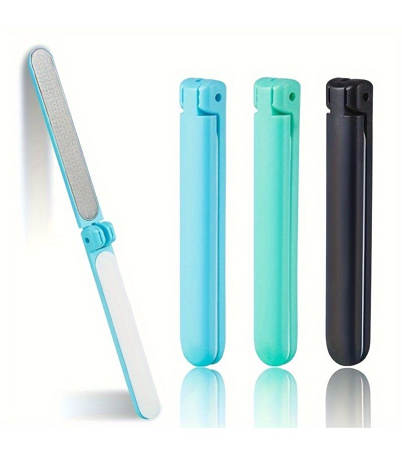 Blue Double Sided Folding Nail File 4.06 Inch for Shaping Buffing and Manicure - Image 3