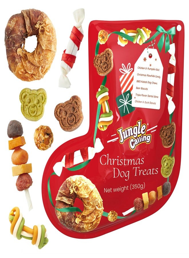 Jungle Calling Christmas Dog Treats, Holiday Chews Variety Pack 20+ Count, Holiday Stocking Xmas Treats for Dogs - Image 1