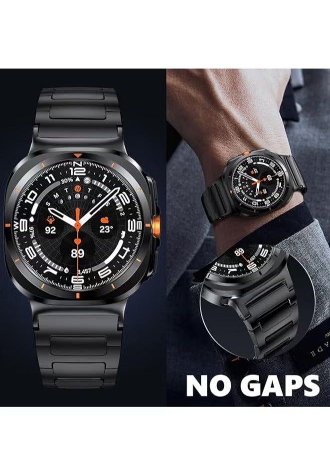 ELTRAZONE Premium Stainless Steel Band for Samsung Galaxy Watch Ultra 47mm (2024) – No-Gap Business Metal Replacement Strap, Adjustable and Durable Wristband for Galaxy Watch 7 Ultra 47mm, Sleek, Elegant, and Comfortable Design for Men – Black - Image 2