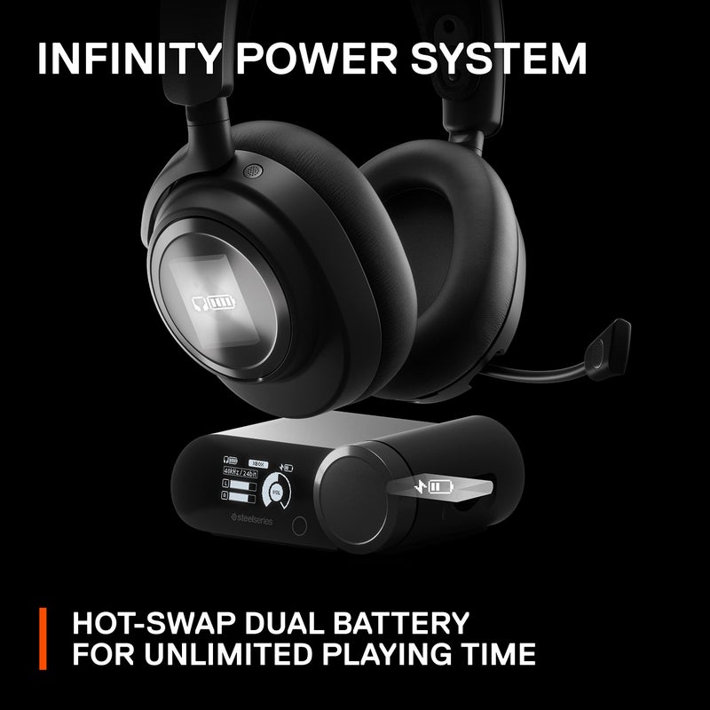 SteelSeries Arctis Nova Pro Wireless Xbox Multi-System Gaming Headset - Premium Hi-Fi Drivers - Active Noise Cancellation Infinity Power System - Stealth Mic - Xbox, PC, PS5, PS4, Switch, Mobile - Image 5