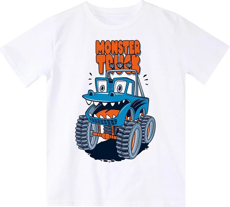 Denokids Monster Truck Boy T-Shirt Capri Shorts Set
