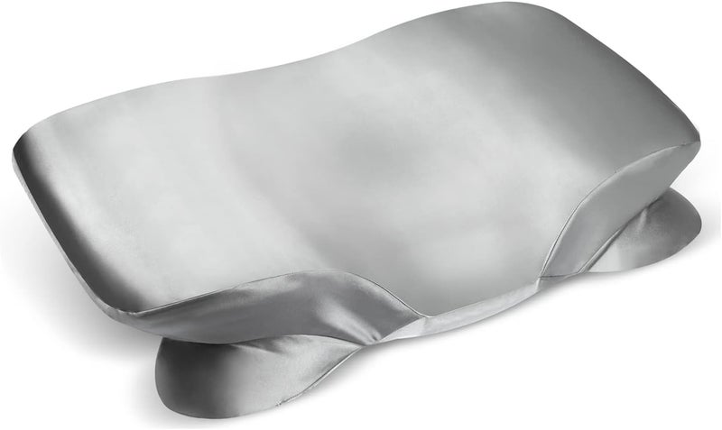 Zelimun Satin Pillowcase for Cervical Pillow, Ergonomic Case, Smooth & Soft Sleeping Pillowcase, Gray Pillow Cover with Zipper - Image 1