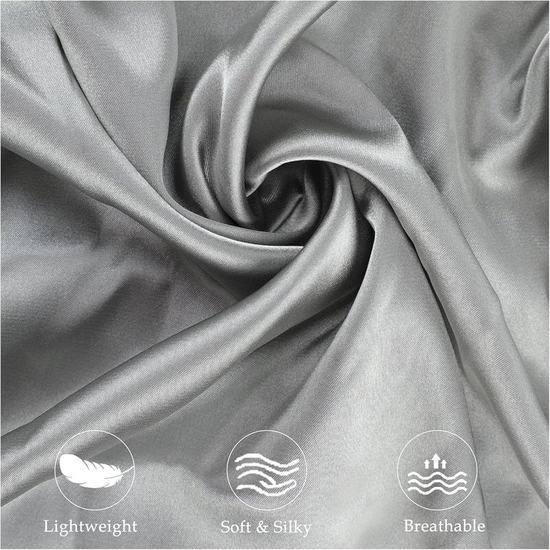 Zelimun Satin Pillowcase for Cervical Pillow, Ergonomic Case, Smooth & Soft Sleeping Pillowcase, Gray Pillow Cover with Zipper - Image 4