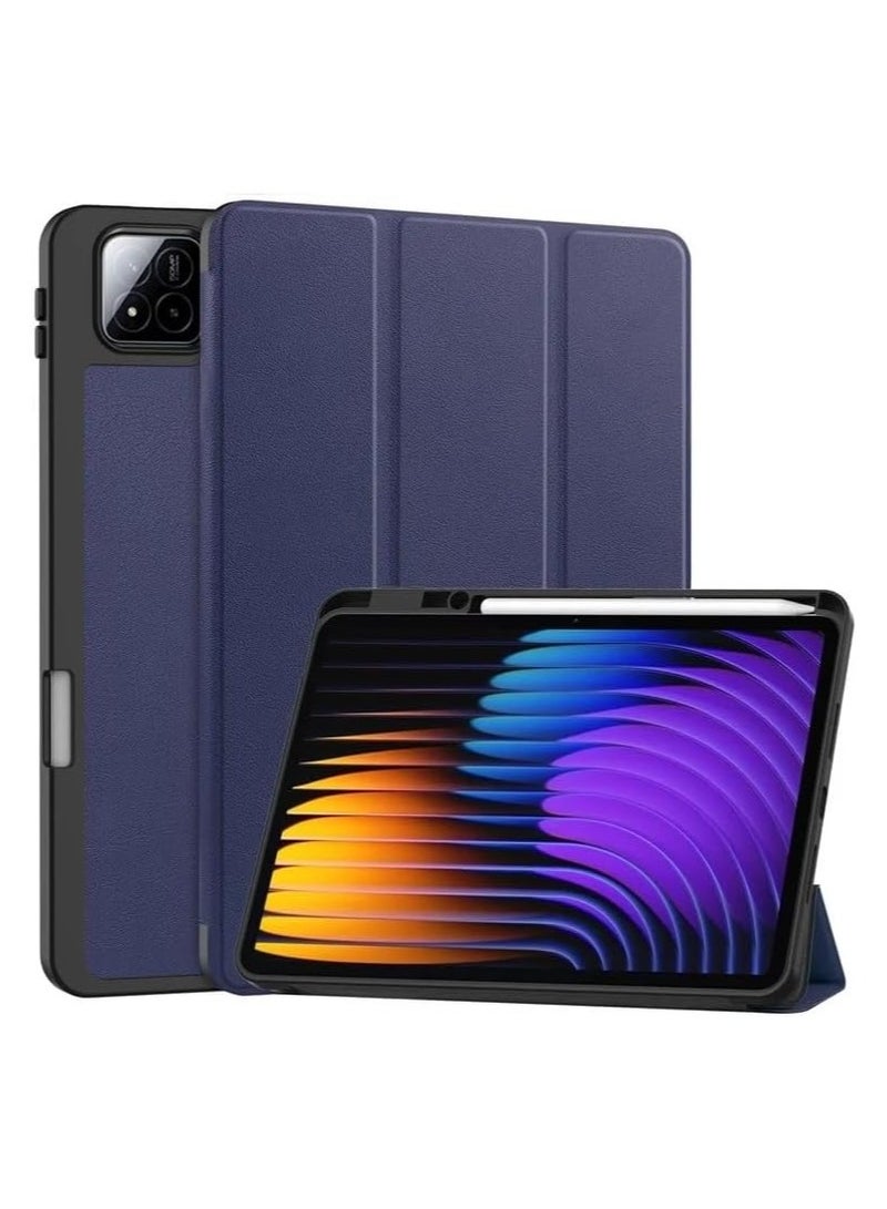 Case Compatible with Xiaomi Pad 7 / Xiaomi Pad 7 Pro Smart Cover with Pencil Holder and Soft Baby Skin Silicone Back and Full Body Protection, Auto Wake/Sleep Cover For Mi Pad 7 /Mi Pad 7 Pro (Blue) - Image 1