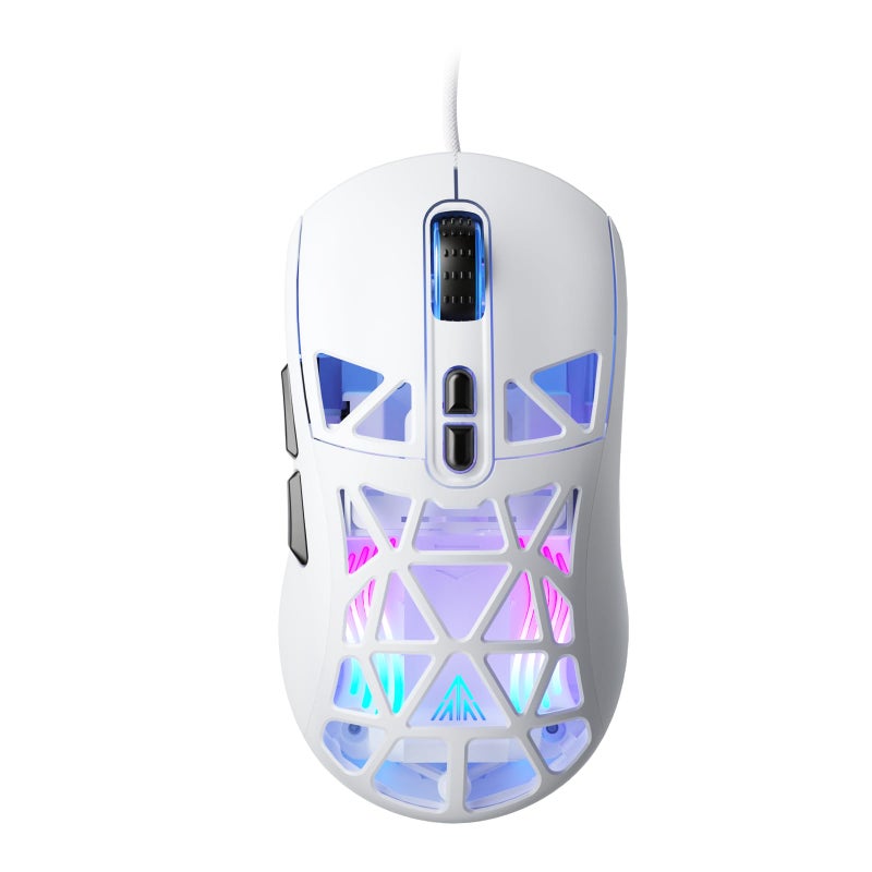 SOLAKAKA SM901 Gaming Mouse,13800DPI RGB Mouse with Programmable Buttons,53g Lightweight Wired Mouses for Gamer,White - Image 1