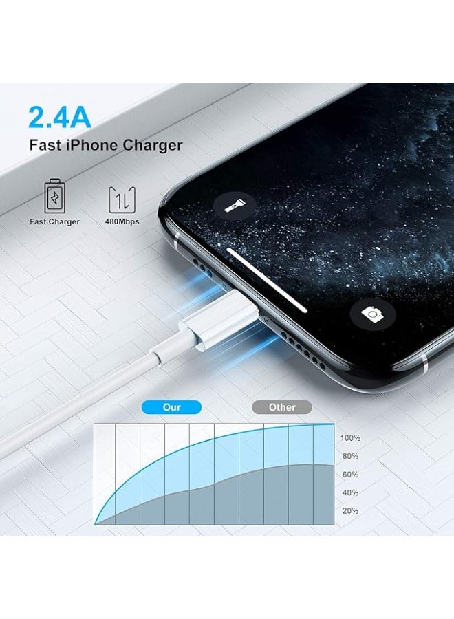 Original Cable  USB-A to Lightning Cable Compatible iPhone 13/12/11 Pro Max/XS MAX/XR/XS/X/8/7/Plus/6S iPad AirPods,iPod Touch (1M/3.3FT) Original Certified - White - Image 4