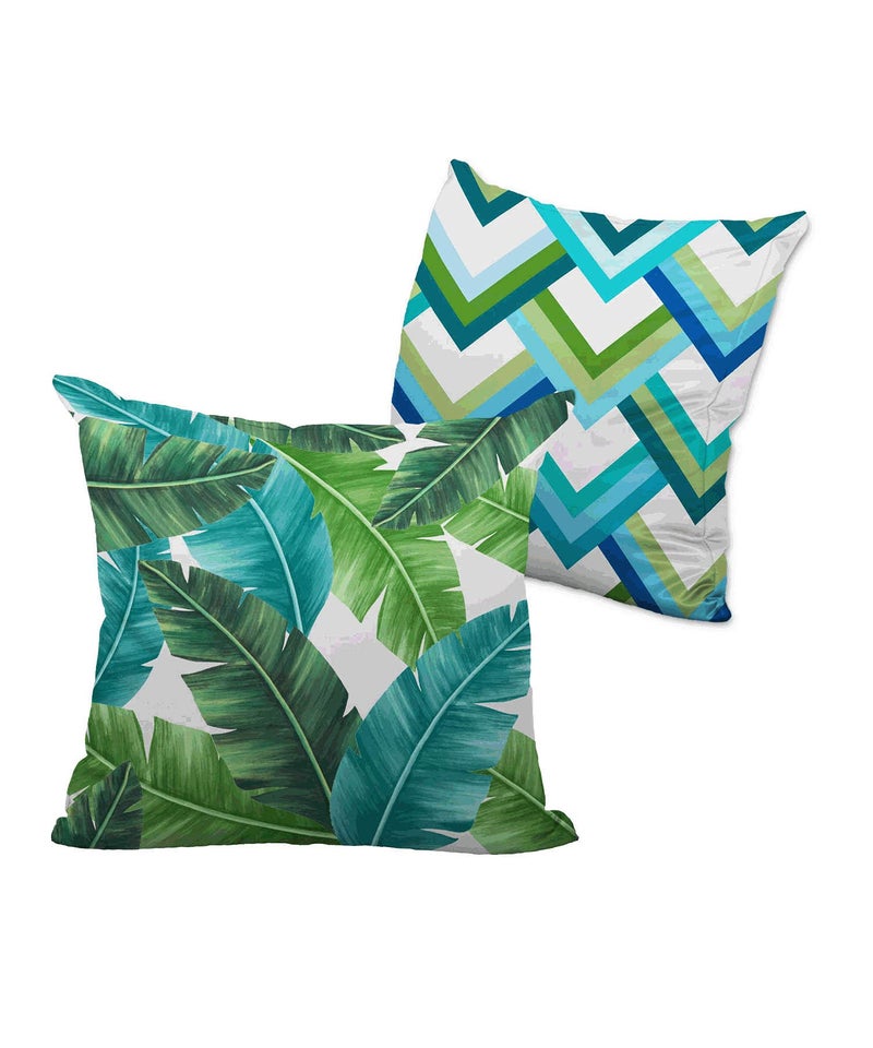 AMAZE ATTIRES | Decorative Printed Cotton Satin Square Cushion Cover Set Of 2 Throw Pillow Covers/Cases For Couch Sofa Home (20 X 20 Inch Or 50Cm X50Cm) Atcu143, Multicolor - Image 1