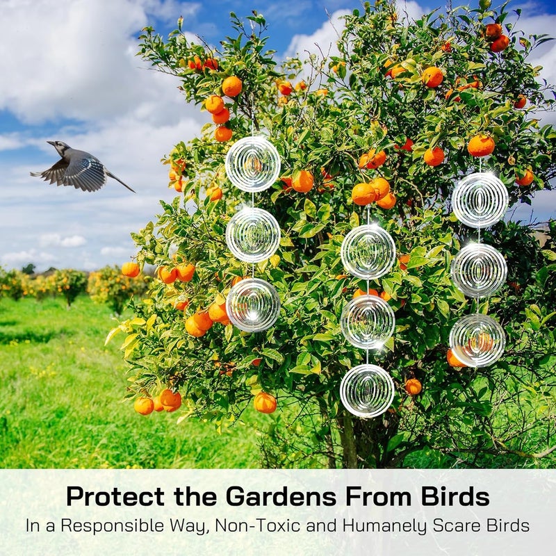 Azonee Bird Deterrents for Outside Reflective 3D Stainless Steel Wind Spinners Garden Decor Bird Scare Devices to Keep Woodpeckers Pigeons Away from House Patio Orchards - Image 2