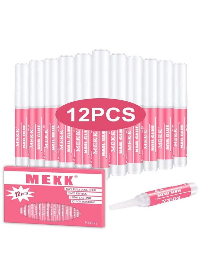 MEKK Nail Glue, Super Strong Nail Glue For Acrylic Nails Long Lasting Professional Nail Tip Glue For Press On Nails Bond For Acrylic Nails Adhesive Nail Glue For False Nail Tips 0.07Oz/Pcs(12Pcs） - Image 1