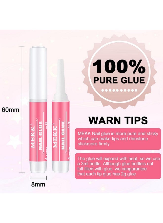 MEKK Nail Glue, Super Strong Nail Glue For Acrylic Nails Long Lasting Professional Nail Tip Glue For Press On Nails Bond For Acrylic Nails Adhesive Nail Glue For False Nail Tips 0.07Oz/Pcs(12Pcs） - Image 2