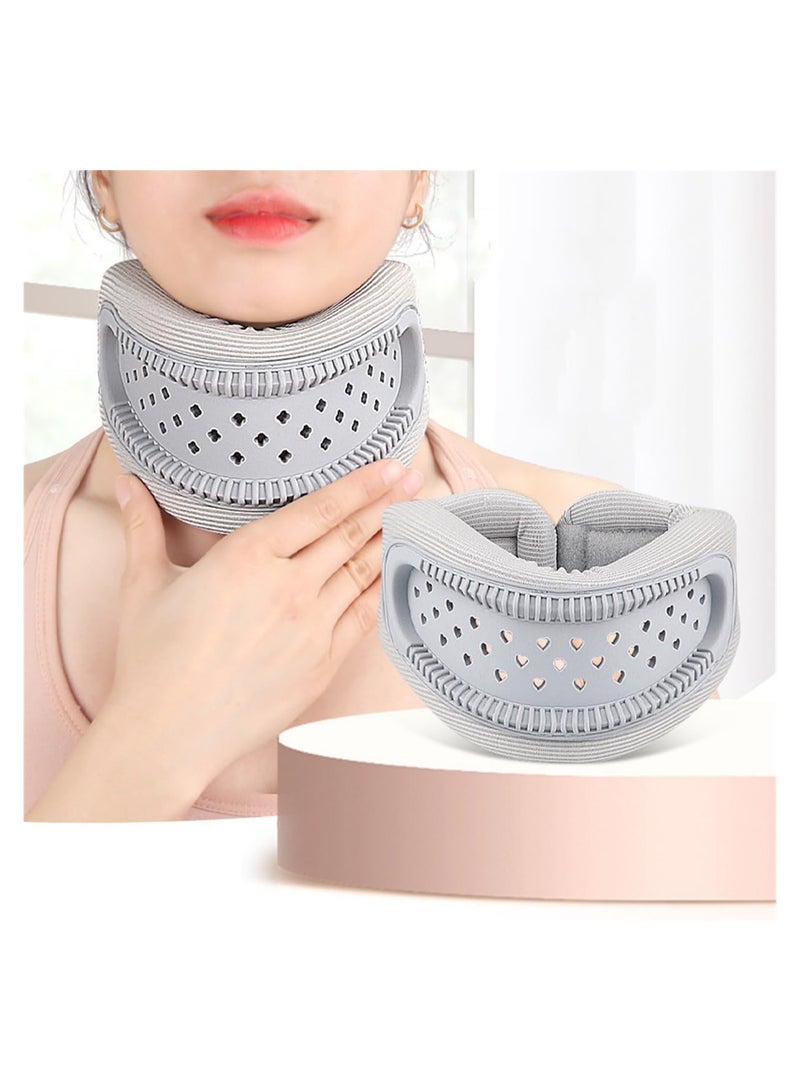 Excefore Neck Brace for Neck Pain and Support, Adjustable Cervical Collar for Sleeping, Soft Foam Neck Protectors Wraps Keep Vertebrae Stable and Aligned, Women & Men Cervical Spine Pressure Relief (Grey) - Image 1