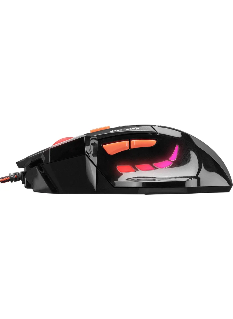 إيفرست SGM-X7 Usb Black Macro 7200dpi Gaming Mouse +Gaming Mouse Pad
