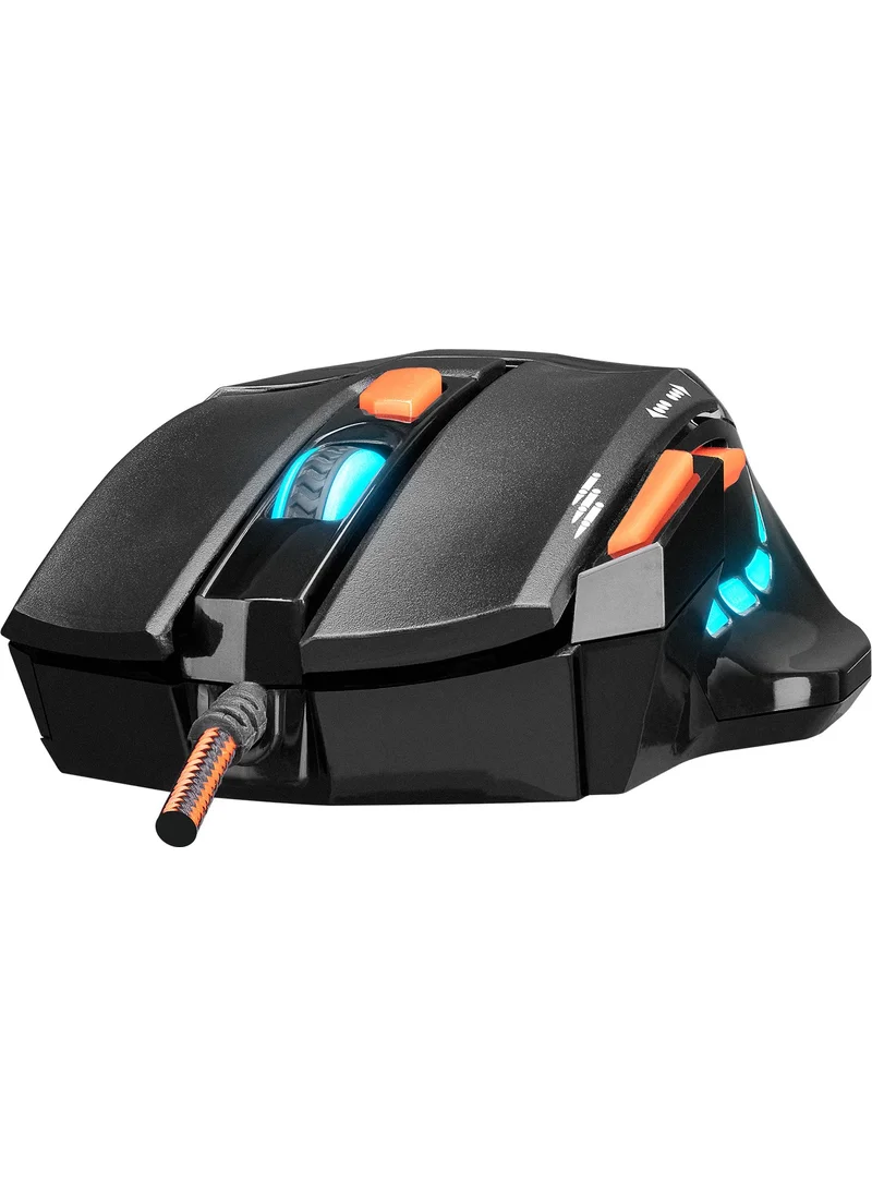 إيفرست SGM-X7 Usb Black Macro 7200dpi Gaming Mouse +Gaming Mouse Pad