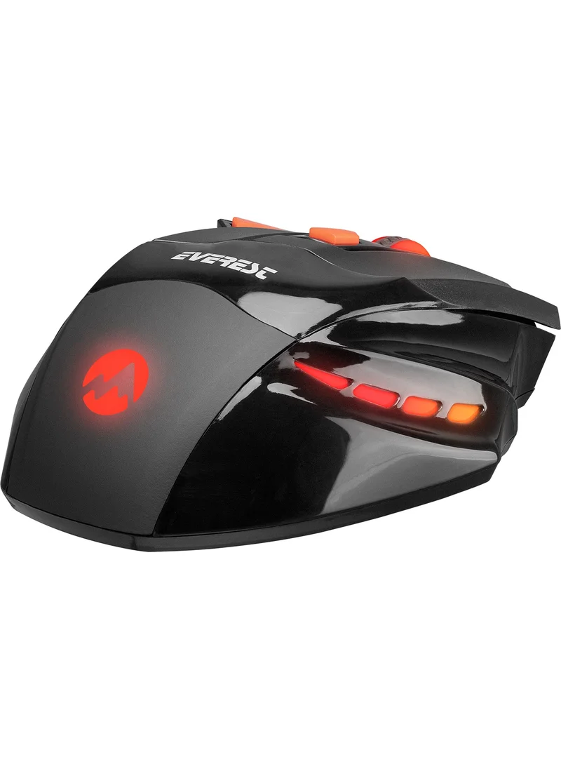 إيفرست SGM-X7 Usb Black Macro 7200dpi Gaming Mouse +Gaming Mouse Pad