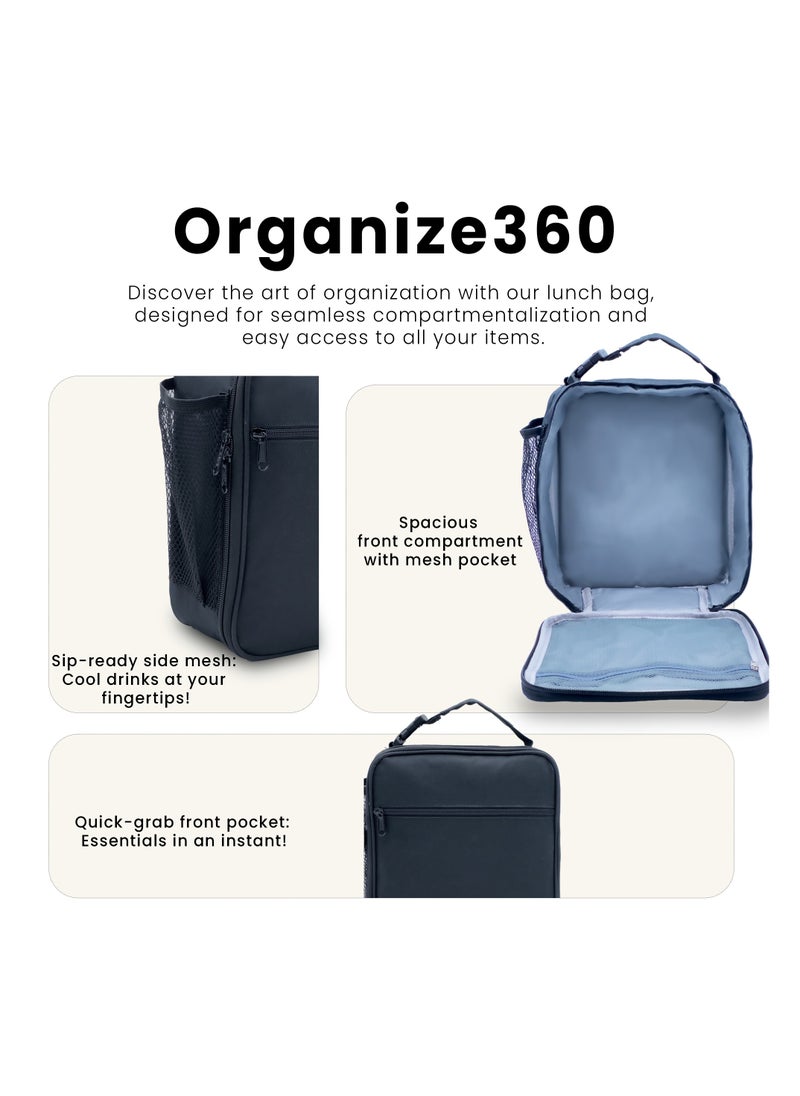 hssentials - Hssentials Lunch Bag Insulated Cooler Bag Compact 6L Lunch Bag for Men Women Office Kids School Adults Work Picnic Travel College Premium Lunch Bag, Black - Image 1