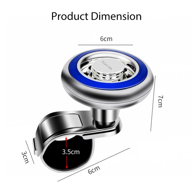 Steering Wheel Knob: 24mm-42mm Fit, ABS Material For Durability, Soft Silicone Non-Slip Grip, 360-Degree Rotation - Enhance One-Hand Driving Control, Flexible Maneuverability For Parking Reversing Tur - Image 3