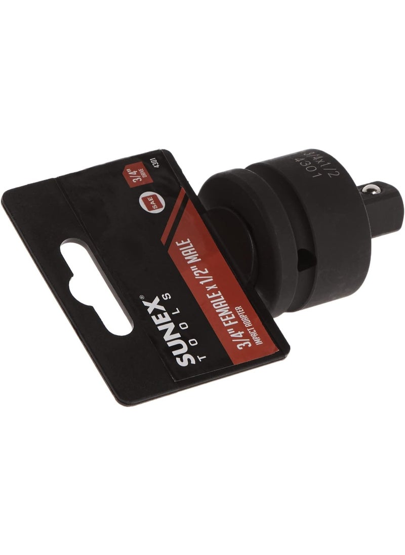 Sunex Tools SUNEX TOOLS 4301 3/4-Inch Female 1/2-Inch Male Impact Socket Adapter  - Image 1