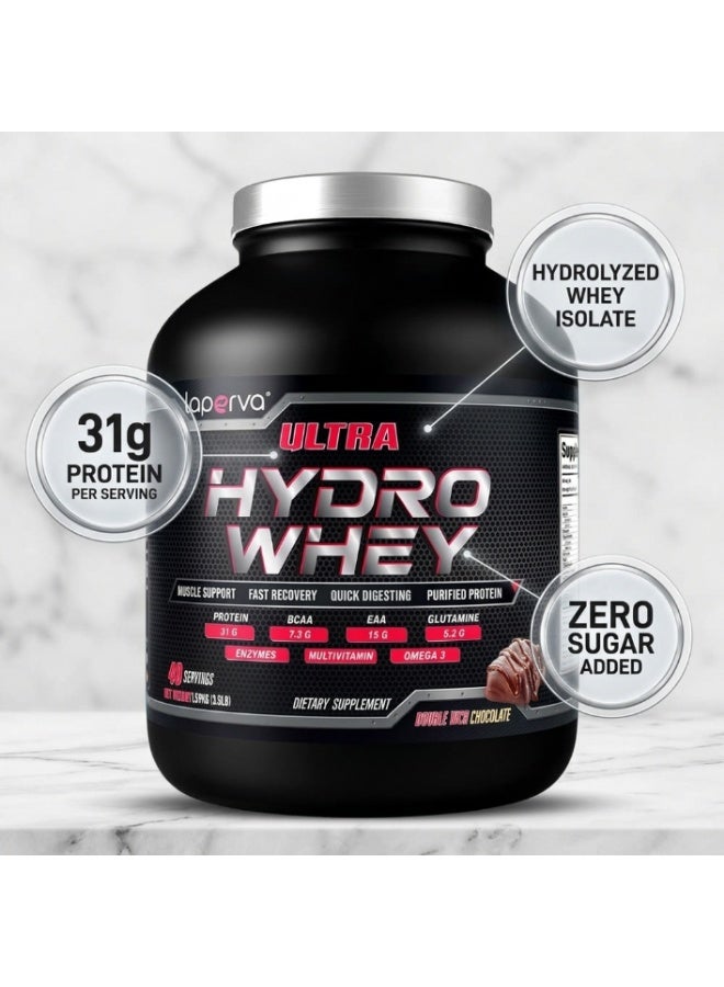 Laperva Ultra Hydro Whey Double Rich Chocolate  Unleash the Power of High Quality Hydrolyzed Whey Protein, Experience Faster Muscle Recovery, Vitamin Enhanced Formula - 3.5 lb, 40 servings - Image 4