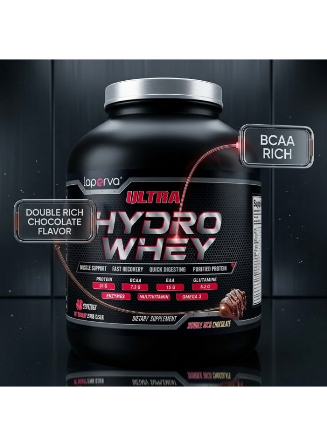 Laperva Ultra Hydro Whey Double Rich Chocolate  Unleash the Power of High Quality Hydrolyzed Whey Protein, Experience Faster Muscle Recovery, Vitamin Enhanced Formula - 3.5 lb, 40 servings - Image 5