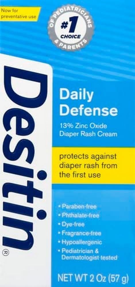 Desitin Daily Defense Baby Diaper Rash Cream with 13% Zinc Oxide Barrier Cream to Treat, Relieve & Prevent diaper rash, Hypoallergenic, Dye-, Phthalate- & Paraben-Free, Travel Size, 2 oz - Image 1