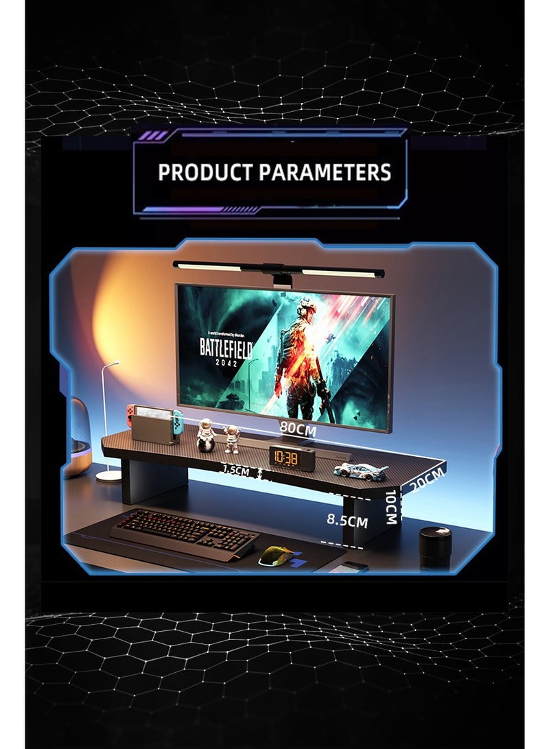 Computer Monitor Riser & Gaming Desk Organizer – Multi‑Purpose Office Desk Storage Shelf, Screen Elevating Stand for PC/Laptop, Fits 15.6–27" Monitors – Size 60×20×10 cm​ - Image 2