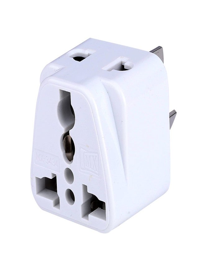 MX Universal Travel Adapter (Type I) India to Australia China New Zealand & More 2 in 1 Conversion Plug for Home and Official use - White - Image 1