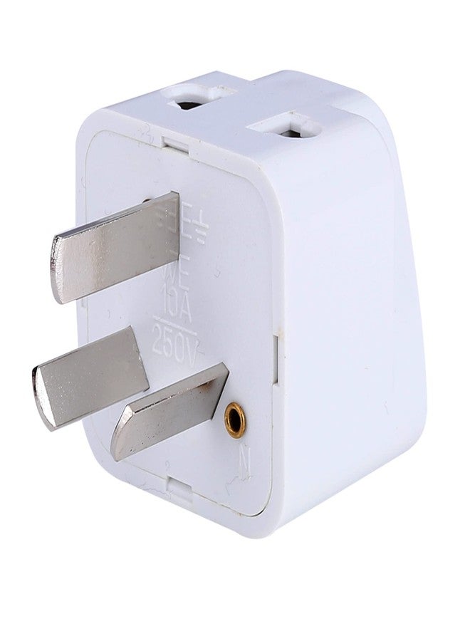 MX Universal Travel Adapter (Type I) India to Australia China New Zealand & More 2 in 1 Conversion Plug for Home and Official use - White - Image 2