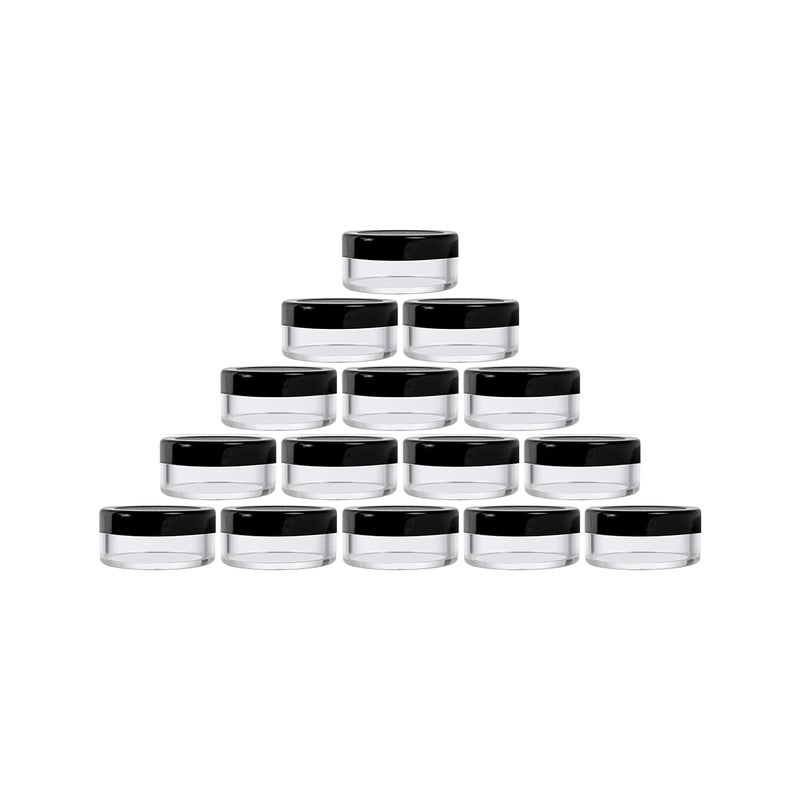 PACKCESS PACKCESS Lip Balm Containers Empty Cosmetic Containers Acrylic Jars Small Containers For Cosmetics DIY Transparent Jar With Black Cap8gm Set Of 12 - Image 1