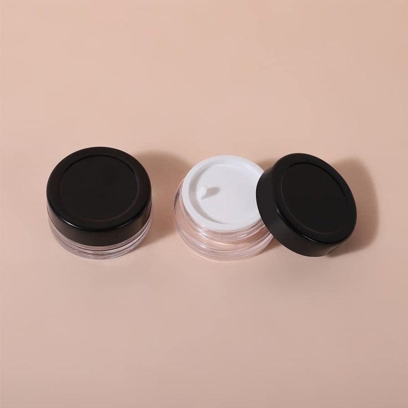 PACKCESS PACKCESS Lip Balm Containers Empty Cosmetic Containers Acrylic Jars Small Containers For Cosmetics DIY Transparent Jar With Black Cap8gm Set Of 12 - Image 3