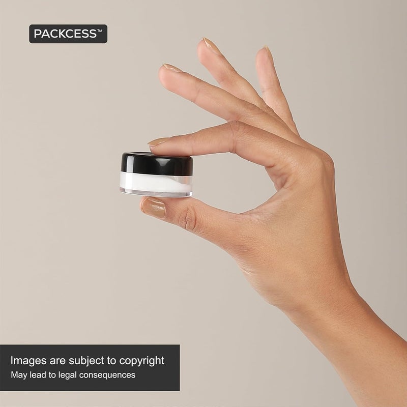 PACKCESS PACKCESS Lip Balm Containers Empty Cosmetic Containers Acrylic Jars Small Containers For Cosmetics DIY Transparent Jar With Black Cap8gm Set Of 12 - Image 4