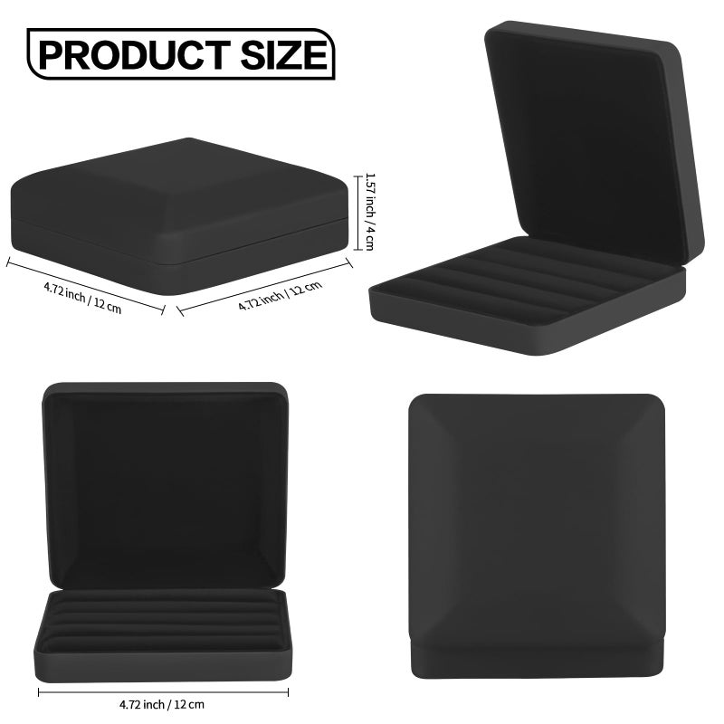 KUKUVR Ring Storage Organizer Box for Multiple Rings, Travel Portable Jewelry Ring Stud Earring Case, Ring Tray Holder Showcase Display Case (Black) - Image 2