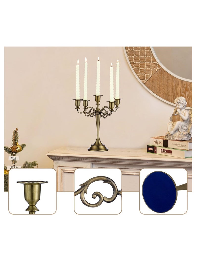 general 5 Arms Decorative Candle Holder For Wedding and Candlelight Dinner Bronze - Image 3