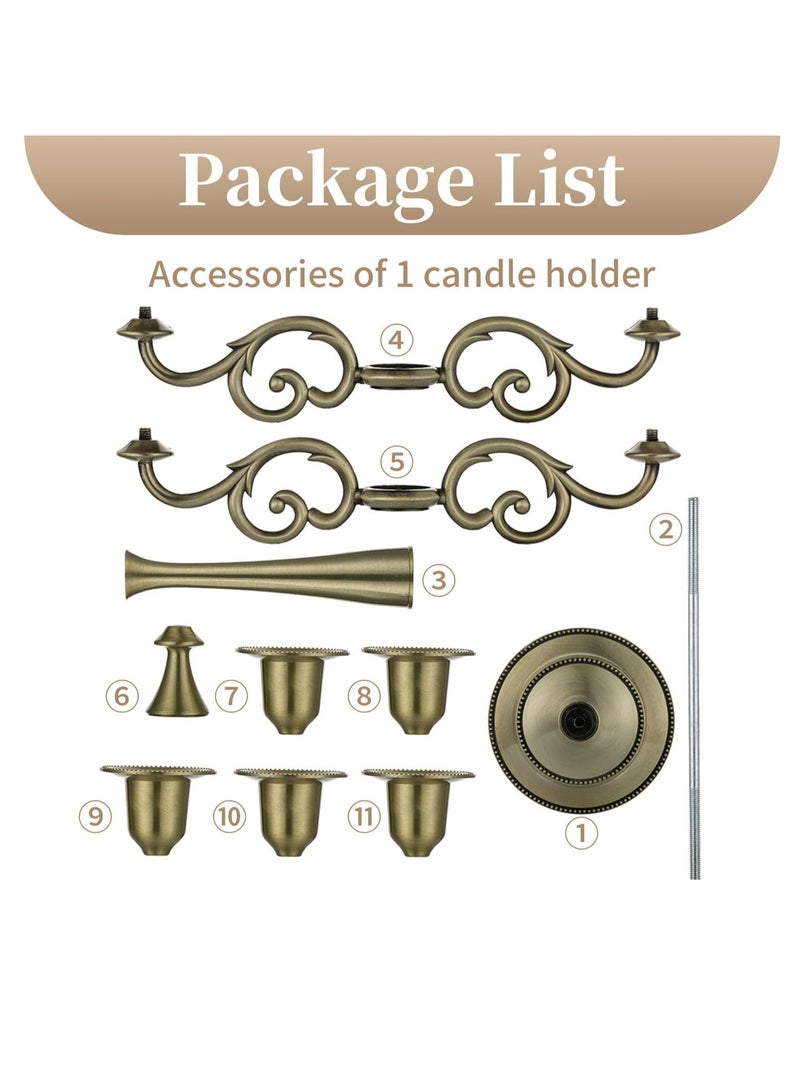 general 5 Arms Decorative Candle Holder For Wedding and Candlelight Dinner Bronze - Image 4