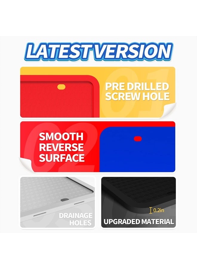 AUJEN Aujen Silicone License Plate Frames 2 PCS for US Standard Car, Rattle-Proof and Easy Installation License Plate Holder (Black)  - Image 3
