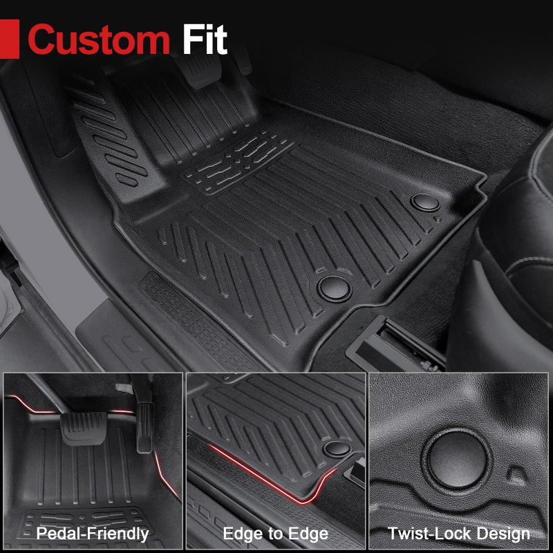 HOUCLEMIC Floor Mats for 2021-2025 2026 Jeep Grand Cherokee L (6-Seater w/o 2nd Row Center Armrest Only), TPE All Weather Protection Durable Trunk Cargo Mat for Jeep Grand Cherokee L Accessories - Image 3