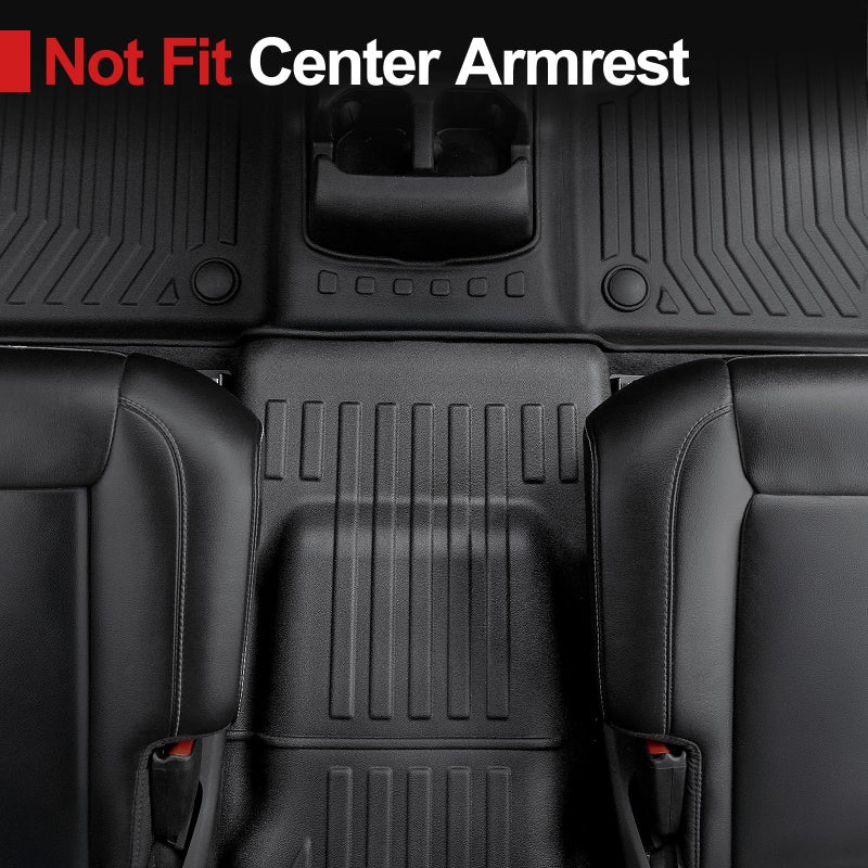 HOUCLEMIC Floor Mats for 2021-2025 2026 Jeep Grand Cherokee L (6-Seater w/o 2nd Row Center Armrest Only), TPE All Weather Protection Durable Trunk Cargo Mat for Jeep Grand Cherokee L Accessories - Image 4