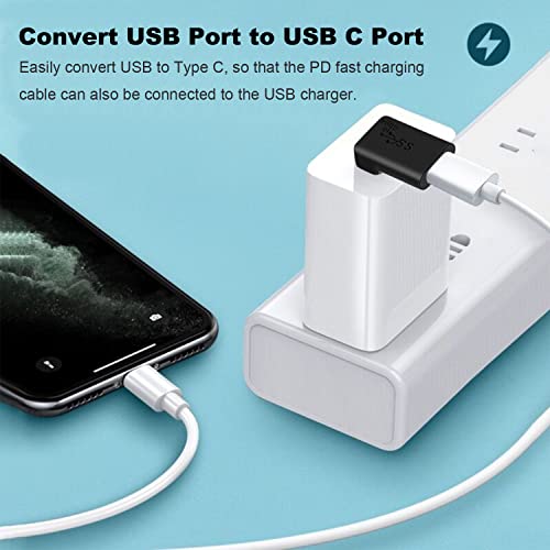 Jadebones 90 Degree USB to USB C Adapter (4 Pack), Vertical Up and Down Angle, Horizontal Left and Right Angle USB A Male to Type C Female Extender Connector - Image 4