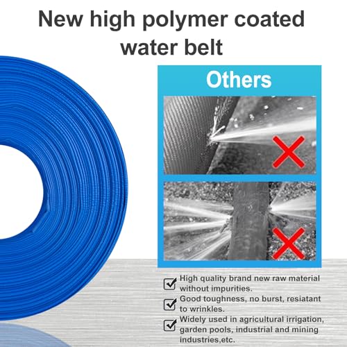 OCGIG 2" x 100 FT Pool Backwash Hose, Heavy-Duty Lay Flat Discharge PVC Hose, Weatherproof Burst Resistant for Water Pool Drain, Swimming Pool Filter Pump, Water Transfer, with 2 Clamps - Image 4