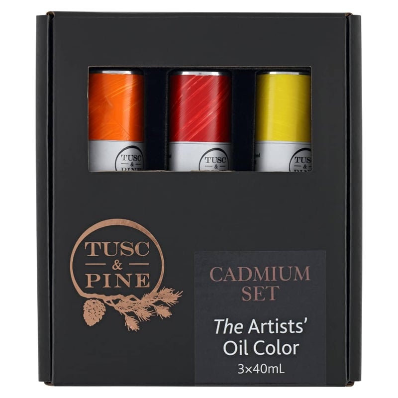 Tusc & Pine Tusc Pine Artist Oil Paint 40 ml Set of 3 Cadmium Colors NonYellowing Maximum Pigment Load Small Batch Milled Oil Paints Developed for Professional Artists - Image 2
