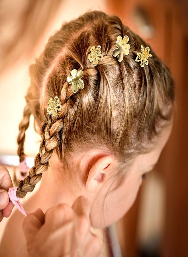 ANBALA 12Pcs Small Hair Clips for Women Girls, 2 Styles Mini Gold Flower Claw Clips, Non-Slip Tiny Gold Hair Accessories for Bangs - Image 4