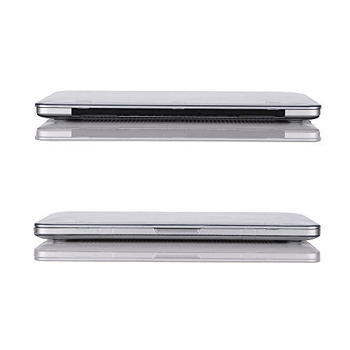 RUBAN Case For MacBook Retina Pro 15 inch A1398 (2015-2012) , Plastic Smooth Matte Hard Case Shell with TPU Keyboard Cover, Crystal Clear - Image 4