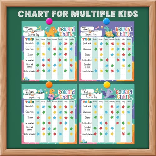 yasest Reward Chart for Kids – Dinosaur Magnetic Kids Behavior Chart, Pad with 26 Chore Charts, 1920 Star Stickers, 49 Incentive Stickers, Responsibility Chart for Kids Boys Toddlers - Kids Chore Chart - Image 5