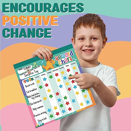 yasest Reward Chart for Kids – Dinosaur Magnetic Kids Behavior Chart, Pad with 26 Chore Charts, 1920 Star Stickers, 49 Incentive Stickers, Responsibility Chart for Kids Boys Toddlers - Kids Chore Chart - Image 4