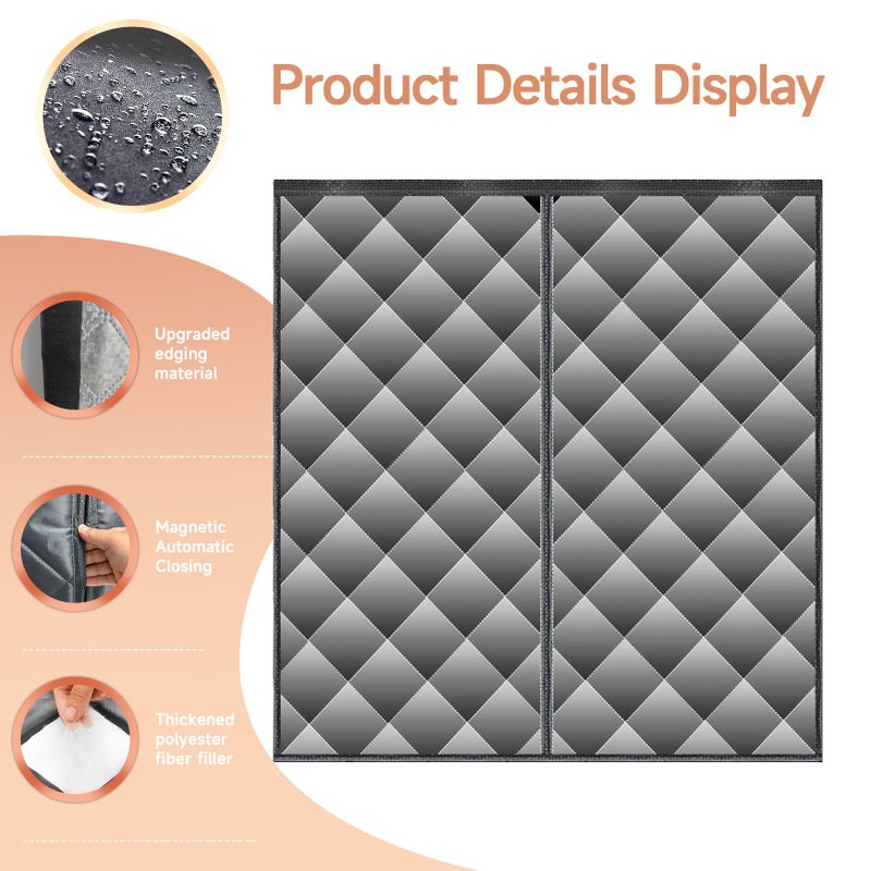 Sunmoxia Magnetic Thermal Insulated Door Screen, Sunmoxia Upgraded Oxford Cloth with Thicken Polyester Fiberfill Curtain, Weatherproof Insulation Cover Blanket for Winter, Fits Door up to 72" x 80" - Image 2