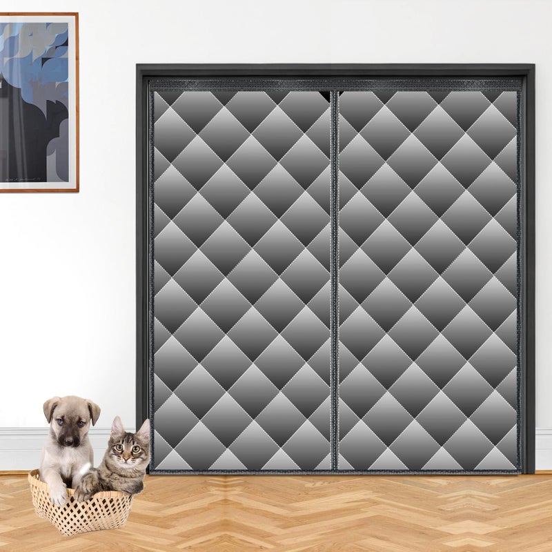 Sunmoxia Magnetic Thermal Insulated Door Screen, Sunmoxia Upgraded Oxford Cloth with Thicken Polyester Fiberfill Curtain, Weatherproof Insulation Cover Blanket for Winter, Fits Door up to 72" x 80" - Image 1